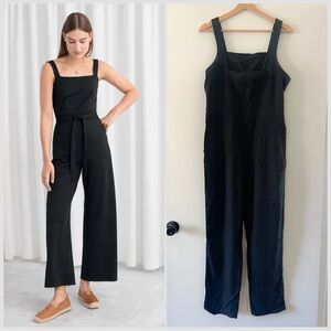 & Other Stories Black Straight-Leg Square-Neck Jumpsuit